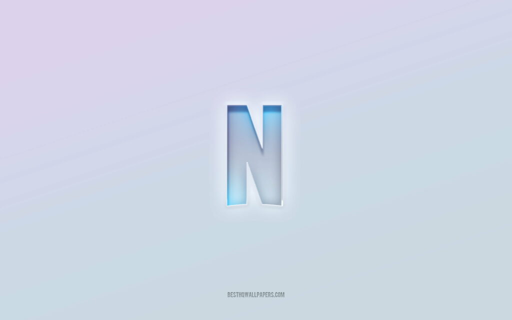 Immersive Netflix Experience: Embossed 3D Logo on White Background Wallpaper