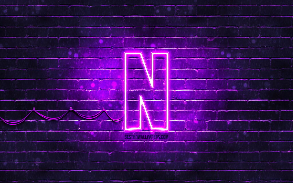 The Vibrant Fusion: Netflix's Violet Logo Popping Against a Brickwall Wallpaper