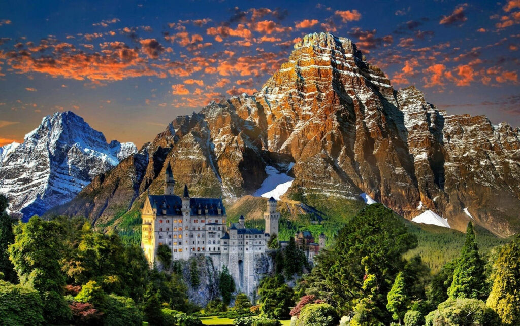 Stunning Neuschwanstein Castle Wallpaper: Nature and Mountains