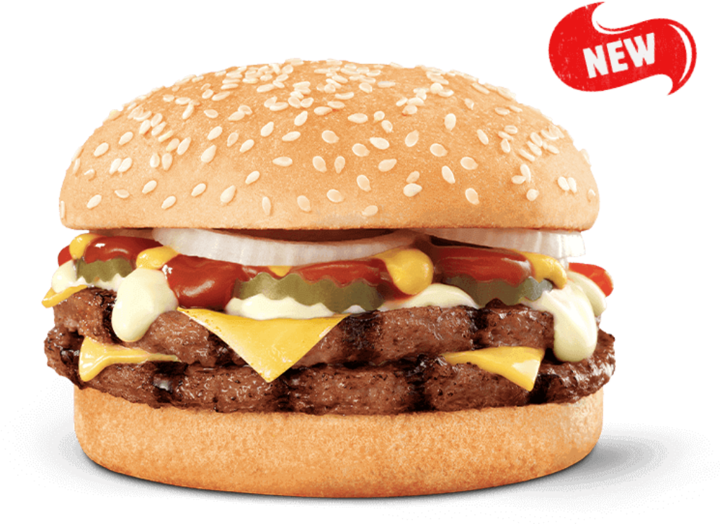 New Delicious Double Cheeseburger Wallpaper: Juicy Patties & Fresh Toppings