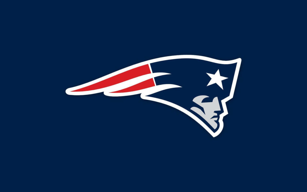 New England Patriots Logo Wallpaper on Blue Background