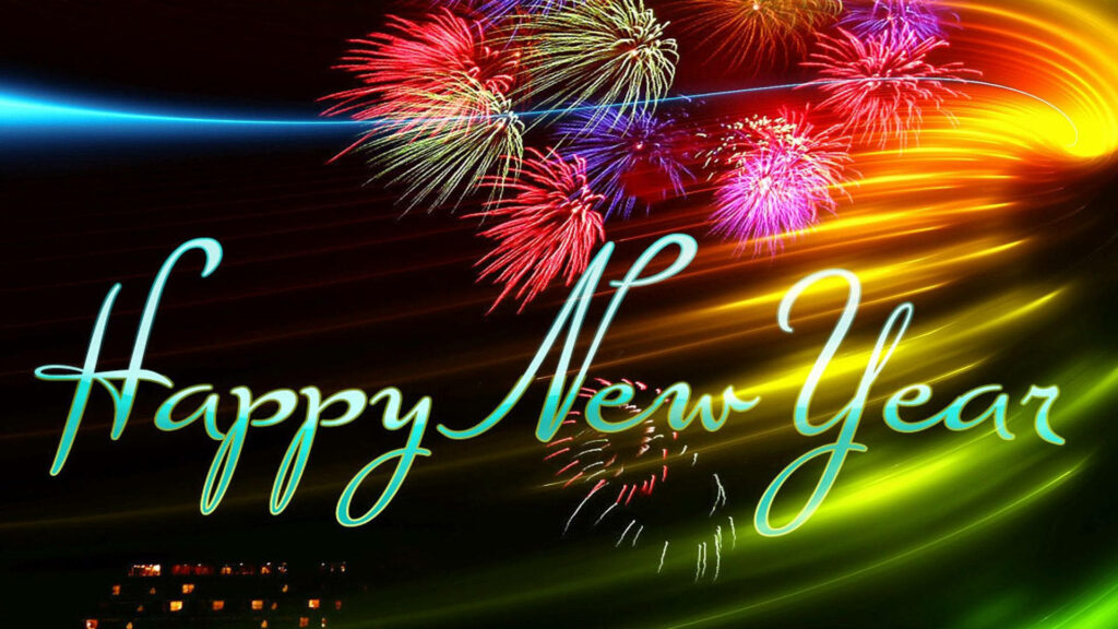 Sparkling Spectacle: Welcoming the New Year with a Dazzling Fireworks Show and Brilliant Lights – Happy New Year Wallpaper