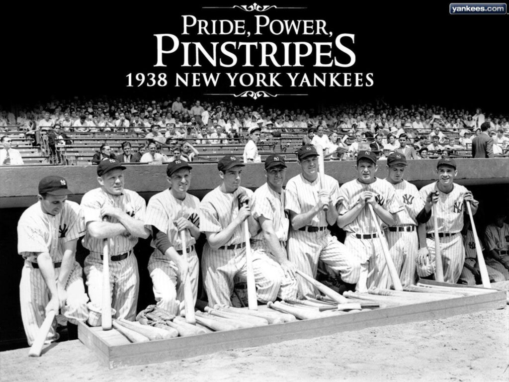1938 Yankees Wallpaper: Pride, Power, Pinstripes in Black & White