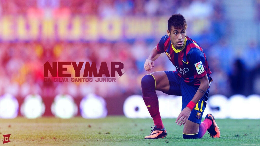 Neymar Jr.'s Iconic Moment: Inspiring with Humility on the Football Field - FCB Wallpaper