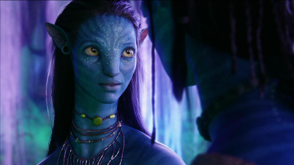 Neytiri HD Wallpaper: Ethereal Violet Light & Mystical Atmosphere