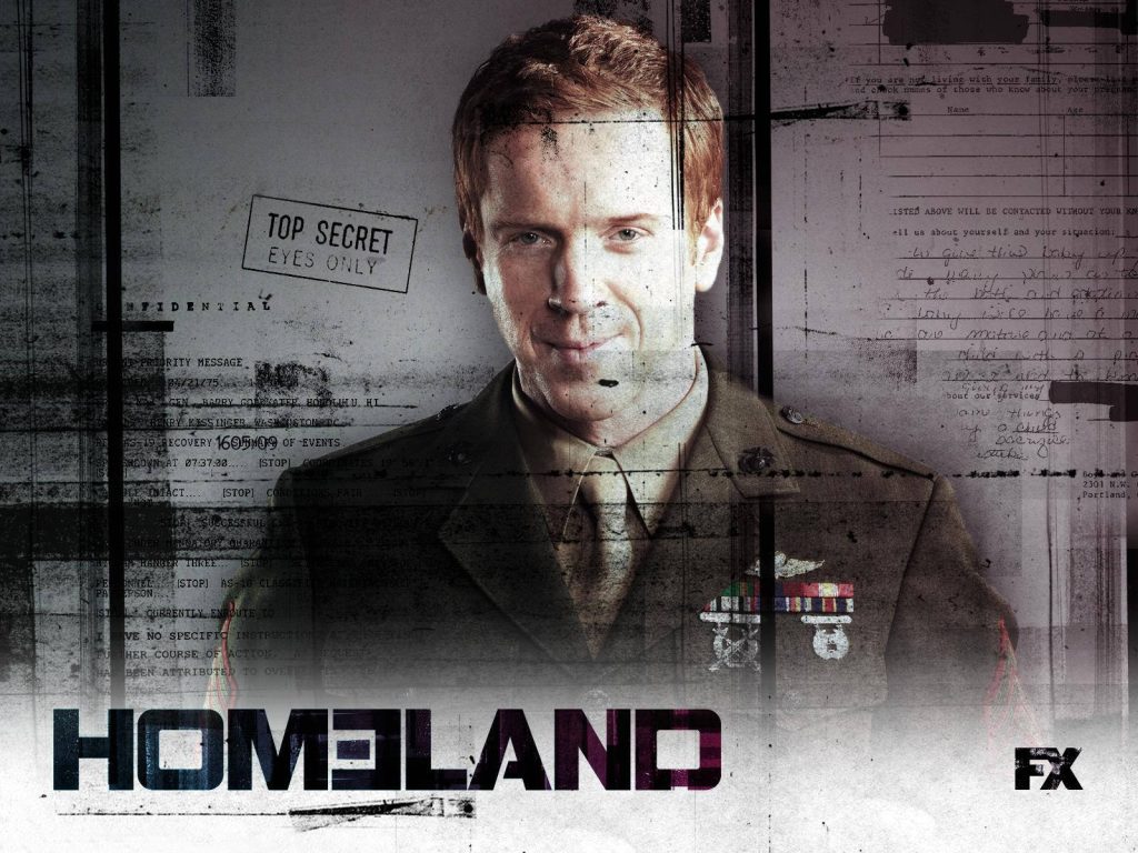 Nicholas Brody Homeland Marine Corps uniform wallpaper with classified files espionage background