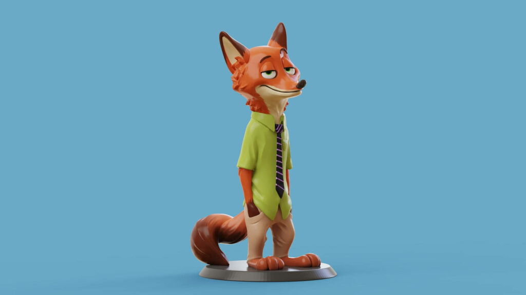 Vibrant Nick Wilde Wallpaper: Charming Fox with Signature Style