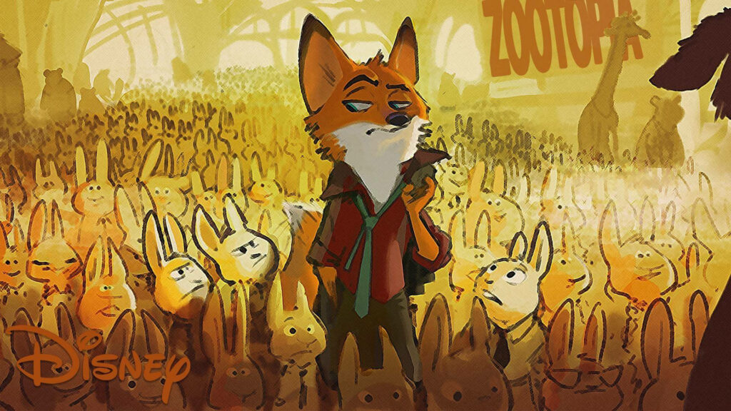 Nick Wilde in Zootopia: Charismatic Wallpaper with Rabbits