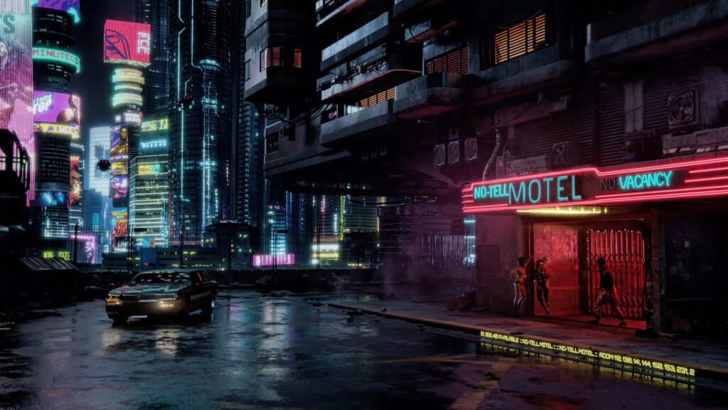 Vibrant Night City Wallpaper: Neon Streets & Futuristic Adventure