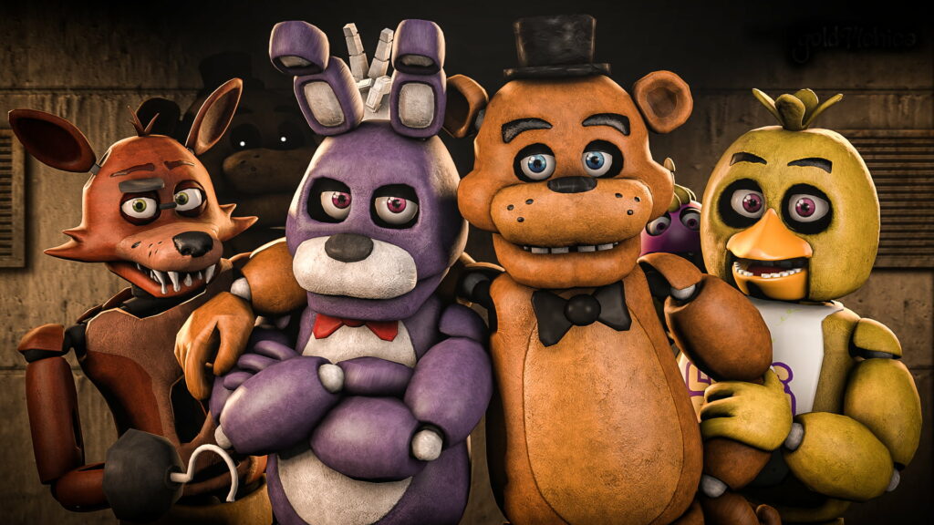 Sinister Animatronics Unleashed: Haunting HD Wallpaper