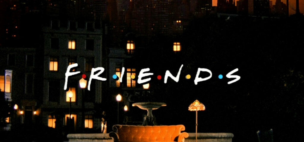 Friends Nighttime Wallpaper: Iconic Logo & Fountain Backdrop