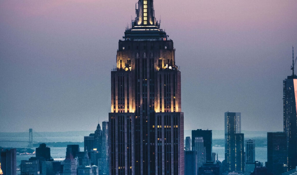 Nightscaped Majesty: Captivating Illumination of the Empire State Building's Architecture Wallpaper