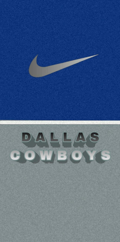 Nike Dallas Cowboys iPhone wallpaper silver swoosh blue textured background 3D team name