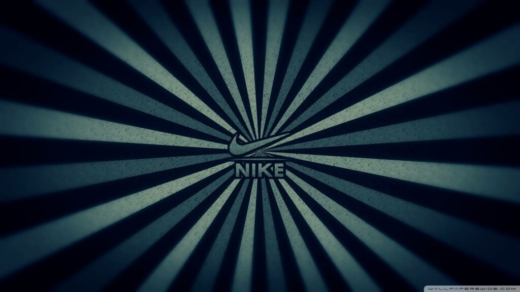 Nike swoosh logo centered with dynamic radial burst pattern in dark and light tones wallpaper