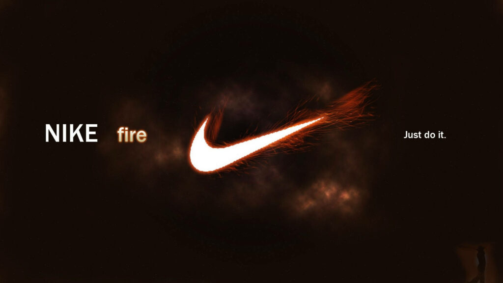 Nike's Iconic Red-Lit Check Shines on a Stunning HD Sports Background Wallpaper