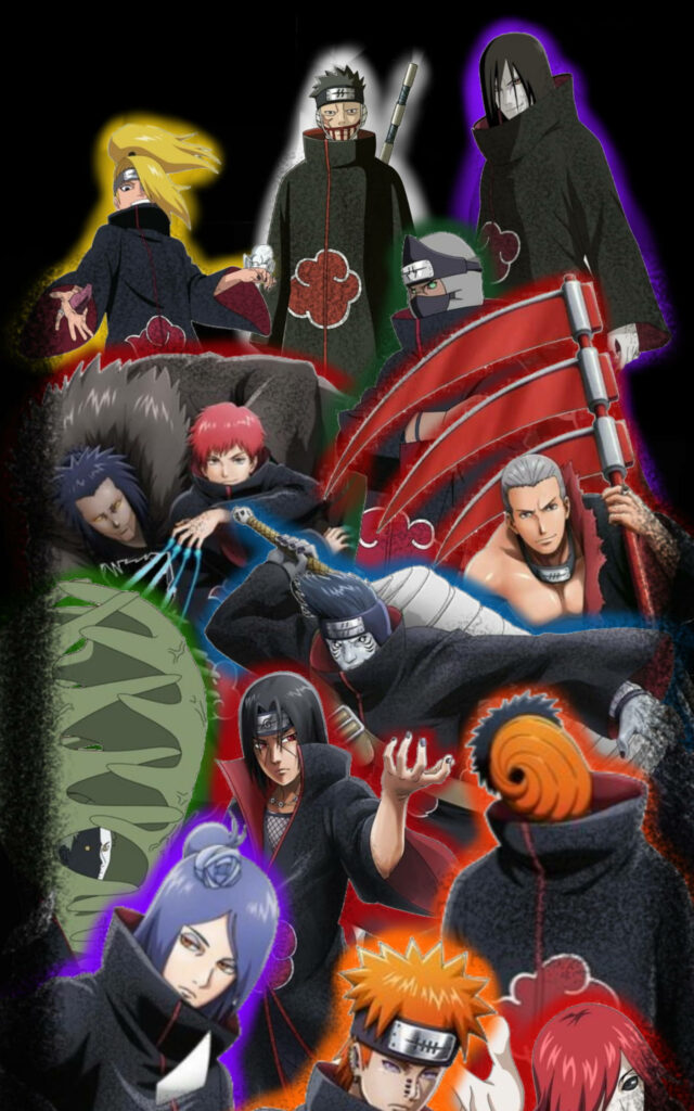 Ninjitsu Gathering: Majestic Akatsuki Collage, Ideal Phone Background Wallpaper
