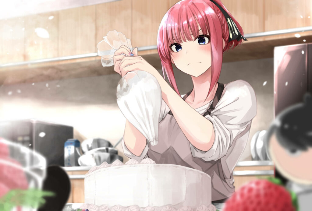 Nino Nakano Cake Decorating Wallpaper - Quintessential Quintuplets