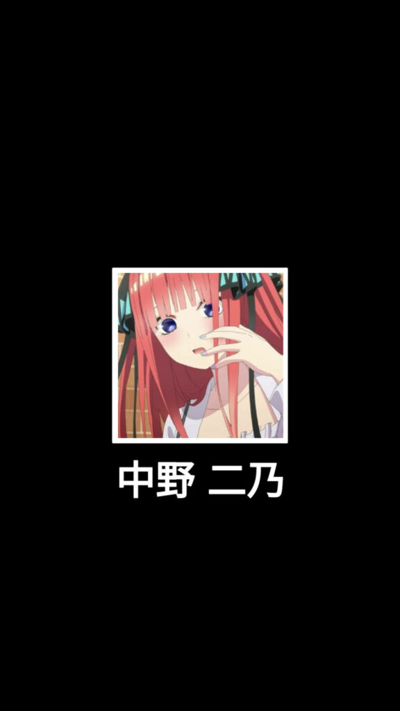 Nino Nakano Shocked Expression Wallpaper - Minimalistic Design
