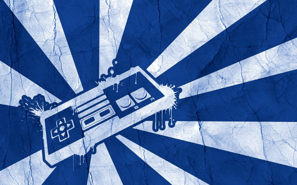 Nintendo Fantasia: Embarking on a Digital Gaming Odyssey in Shades of Blue and White Wallpaper
