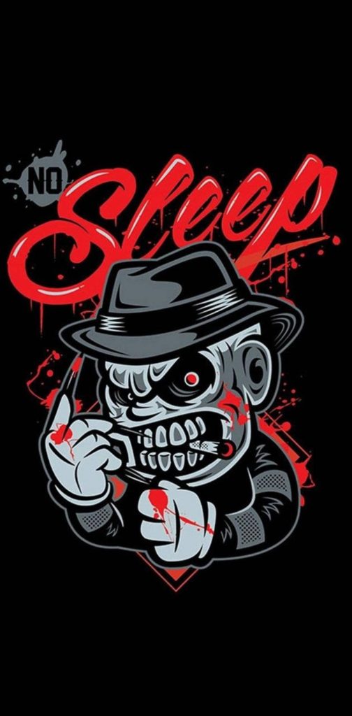 Freddy Krueger graffiti wallpaper No Sleep horror icon claws fedora blood splatter black background