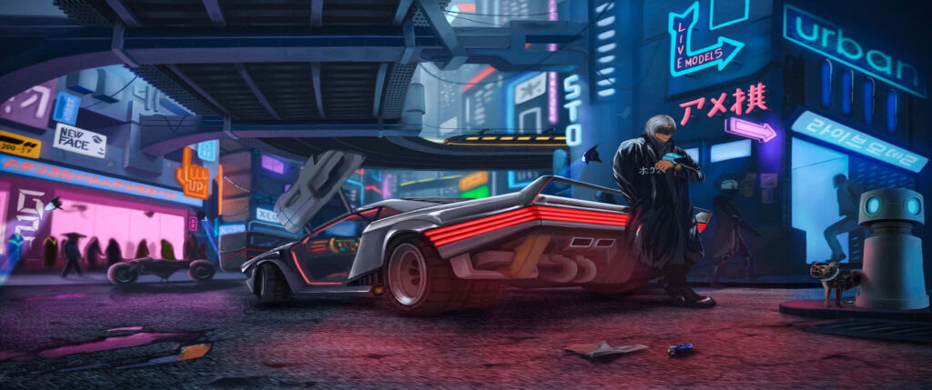 Cyberpunk Enclave: Beneath the Urban Underpass, a Futuristic Hideout Wallpaper