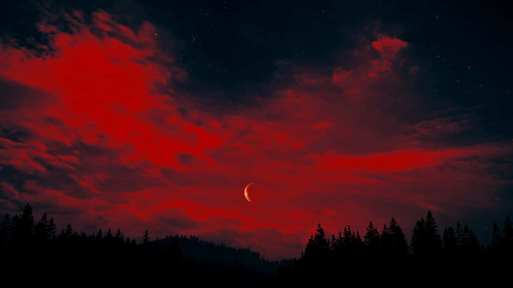 Majestic Landscapes: Blood Red Sky Casting a Spell in Far Cry 4 Wallpaper