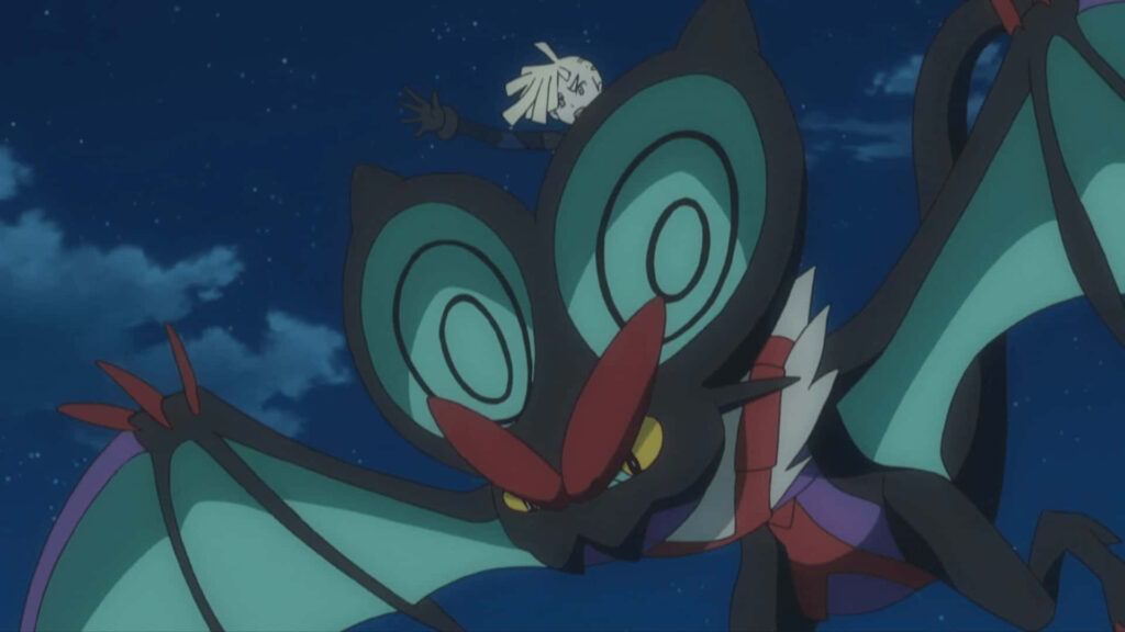 Noivern Soars: Animated Night Sky Wallpaper with Rider