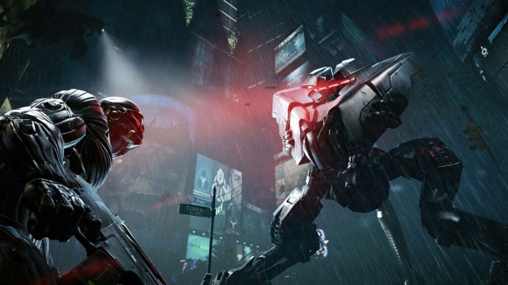 Battle of the Titans: Nomad in Crynet Suit Confronts the Ceph Pinger - Majestic Gaming Encounter Unfolds! Wallpaper