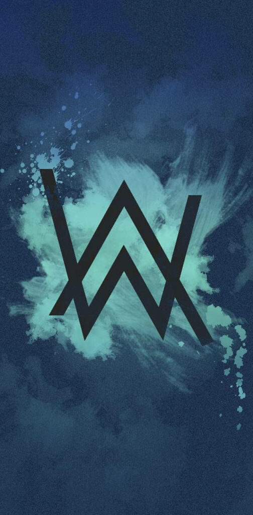 Deep Blue Resonance: Alan Walker's Signature Logo Wallpaper