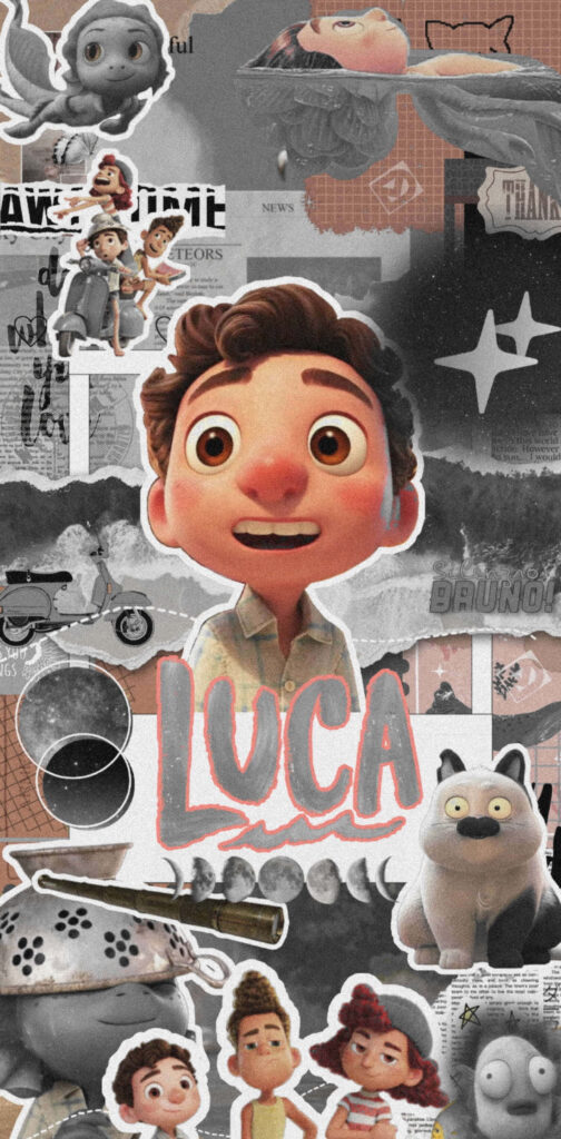 Nostalgic Black & White Luca Collage Wallpaper with Subtle Colors