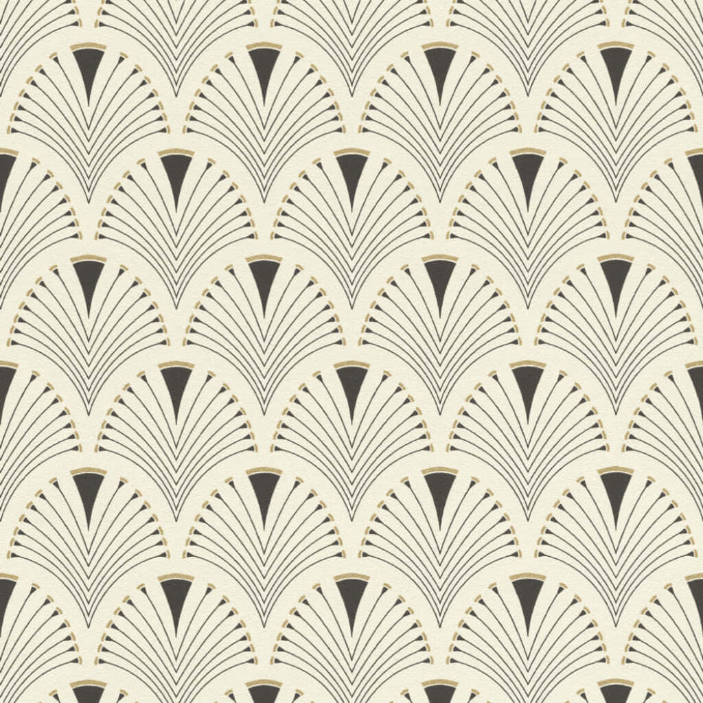 Vintage Elegance: Captivating Cream Patterned Fan Wallpaper Embraces A Nostalgic Feel