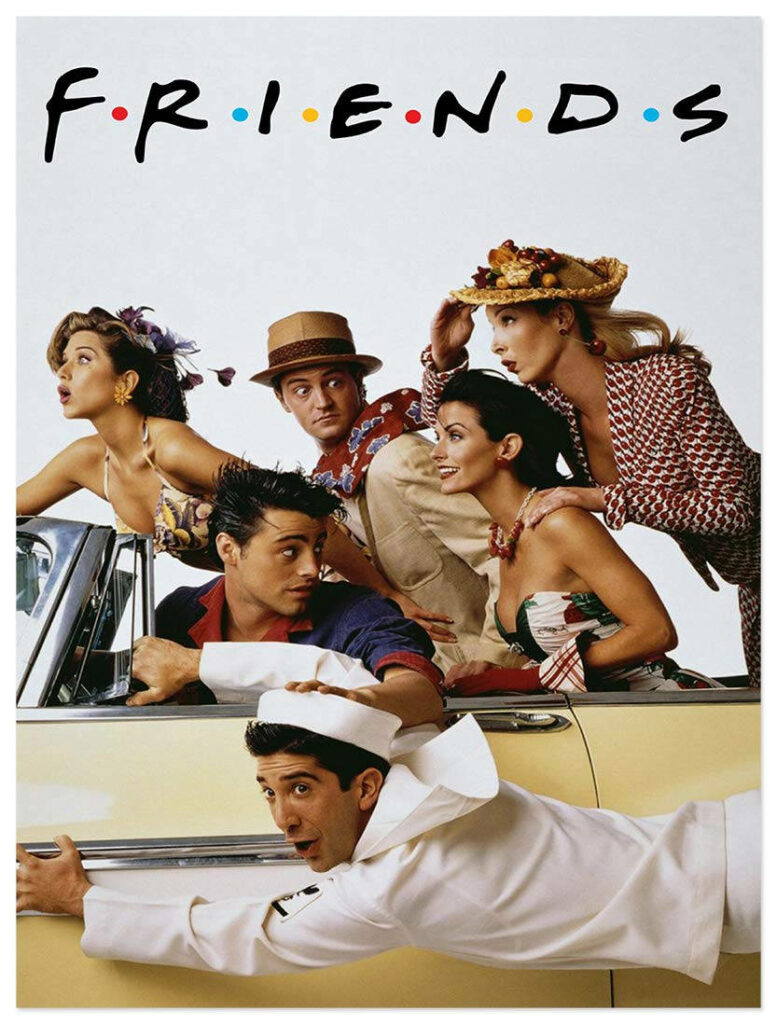 Friends Reunion: A Nostalgic Photoshoot with the Iconic Cast in a Classic Convertible Wallpaper