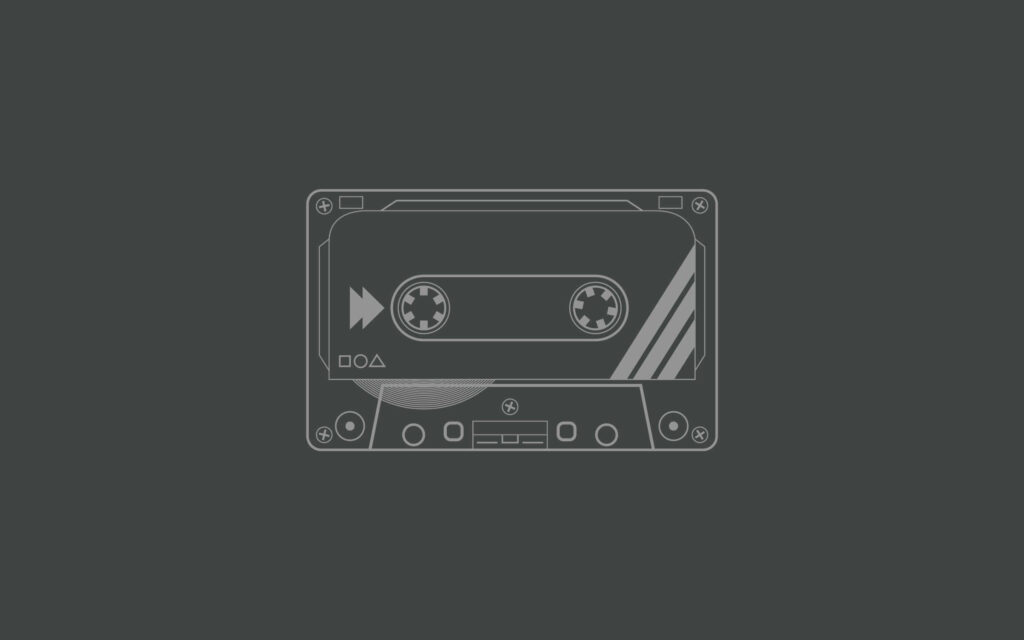 Nostalgic Gray Wallpaper: Iconic Cassette Tape Outline Background