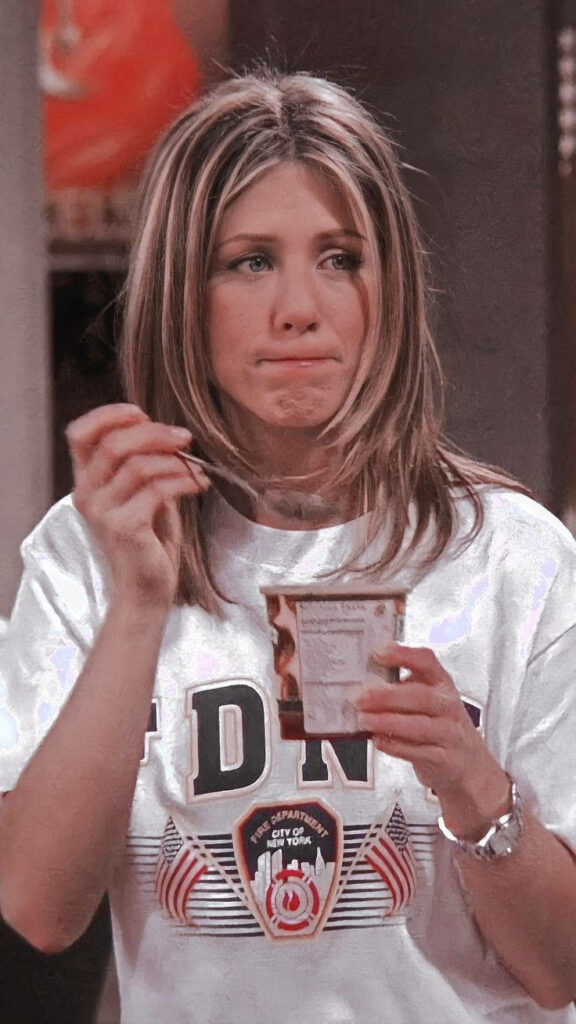 Nostalgic Friends Wallpaper: Rachel Enjoys Ice Cream Scene