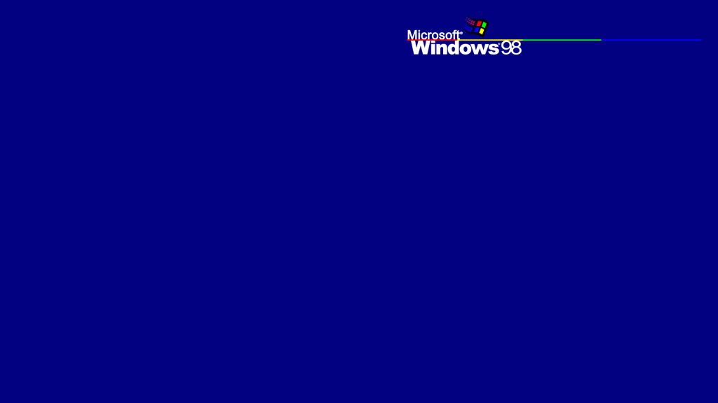 Windows 98 nostalgic wallpaper with classic Microsoft logo on minimalist navy blue background