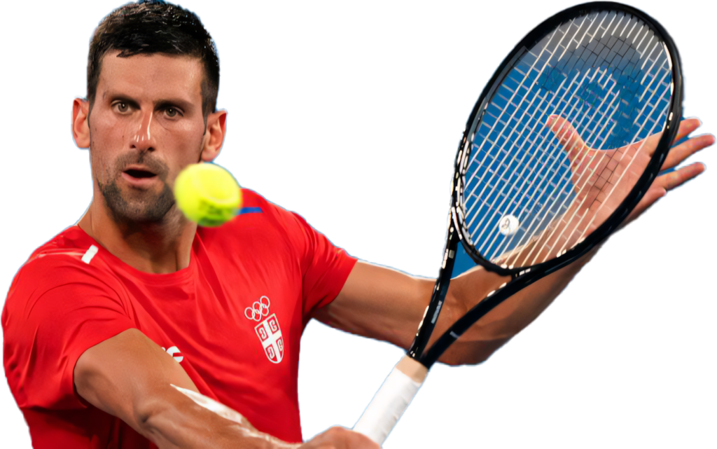 Novak Djokovic Wallpaper: Focused Action on the Tennis Court
