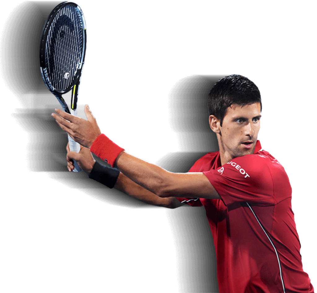 Novak Djokovic Backhand Focus: Dynamic Wallpaper in Red Sports Outfit