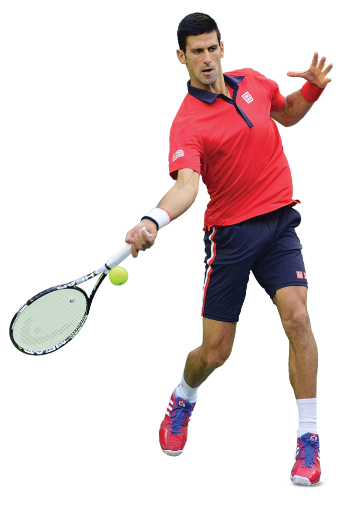 Intense Novak Djokovic Forehand Action Wallpaper Background