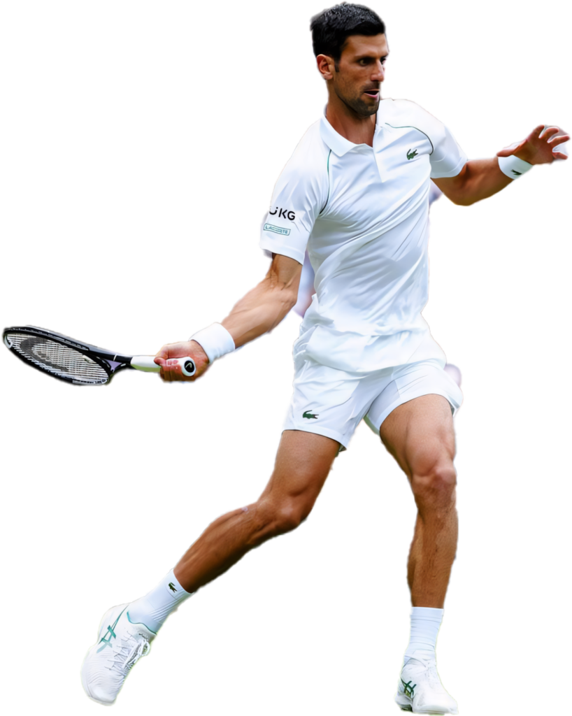 Dynamic Novak Djokovic Wallpaper: Action-Packed Tennis Court Background
