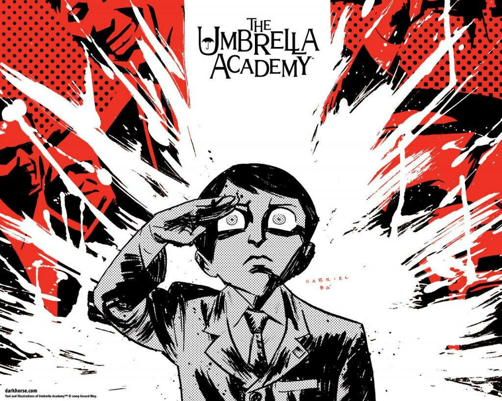 Striking Number Five of The Umbrella Academy Wallpaper in Bold Colors