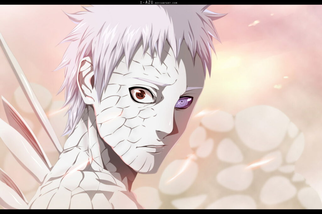Obito Uchiha Ten-Tails Jinchuriki anime wallpaper red Sharingan purple Rinnegan intense gaze