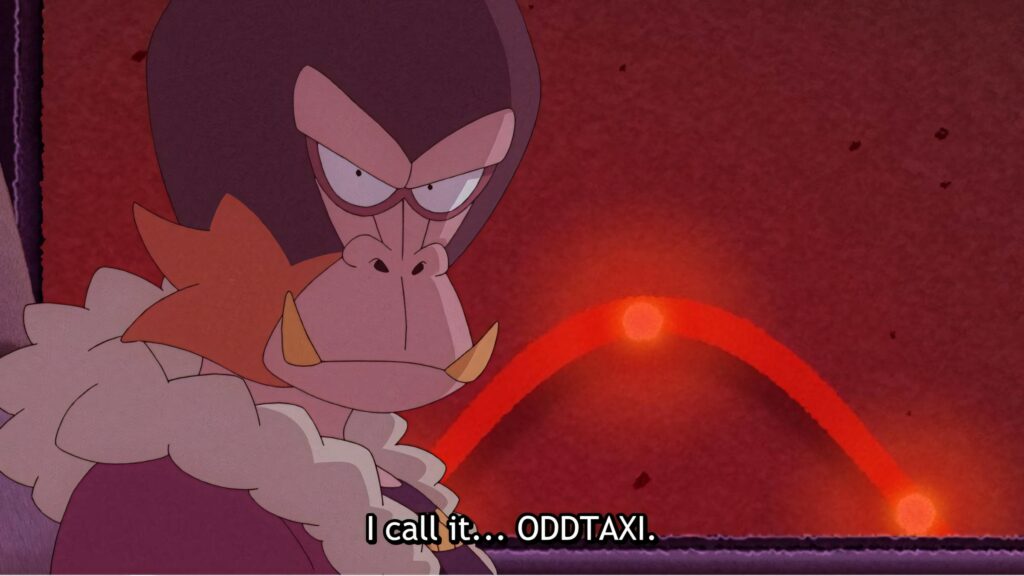 Odd Taxi Character Wallpaper: Bold Background & Expressive Scene