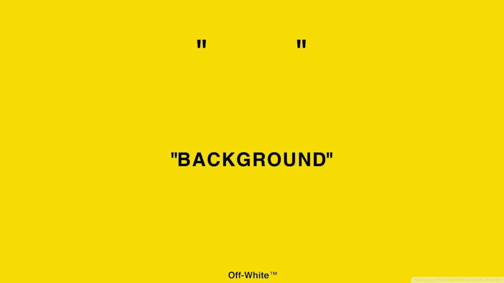 Simplicity Embodied: The Iconic Off White Logo on a Vibrant Yellow Canvas Wallpaper