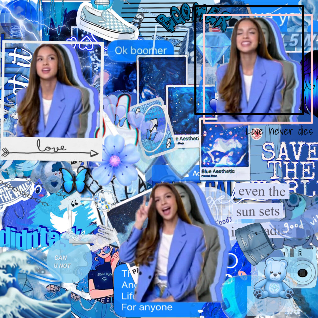 Olivia Rodrigo-Inspired Beachy Collage Wallpaper Background