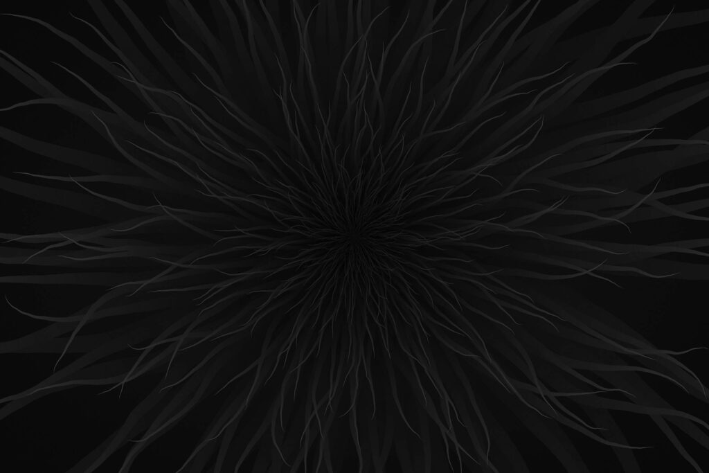 Ominous All-Black Abstract Wallpaper: Mysterious Depth & Twisting Lines