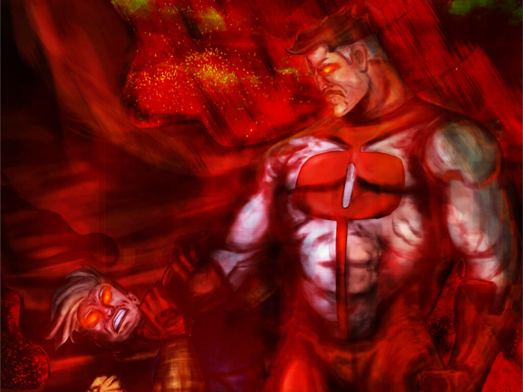 Omni-Man Wallpaper: Intense Scene of Power & Destruction