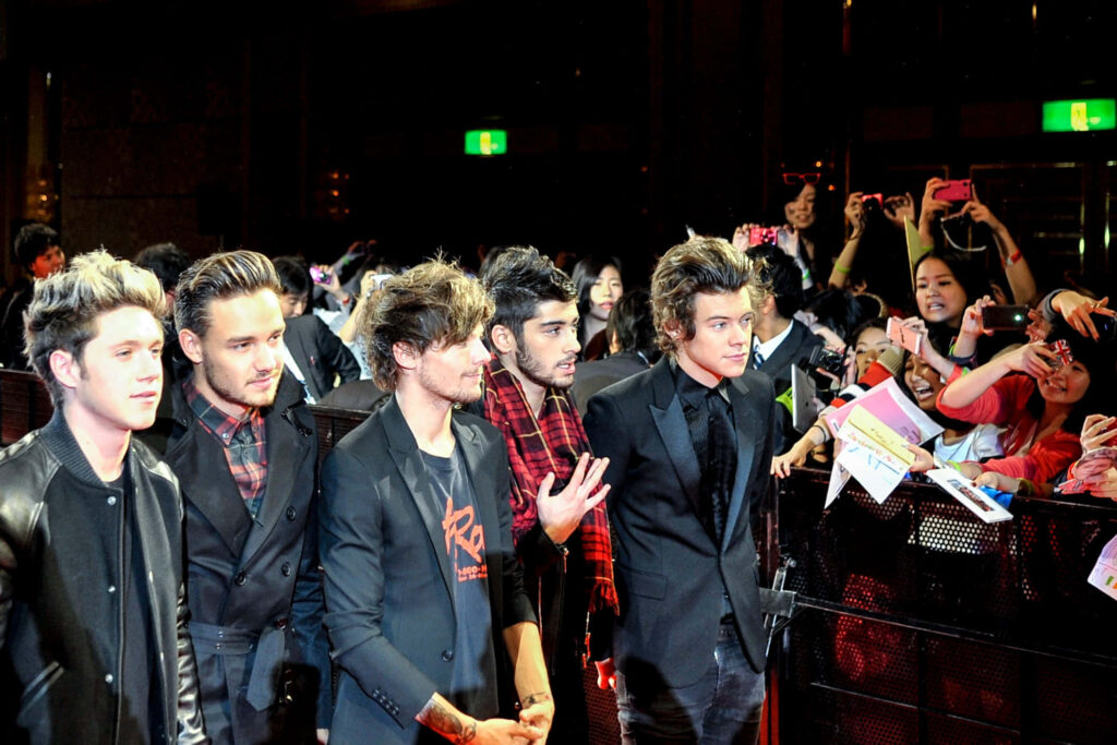 One Direction's Joyful Bond with Fans Captured in Time Wallpaper