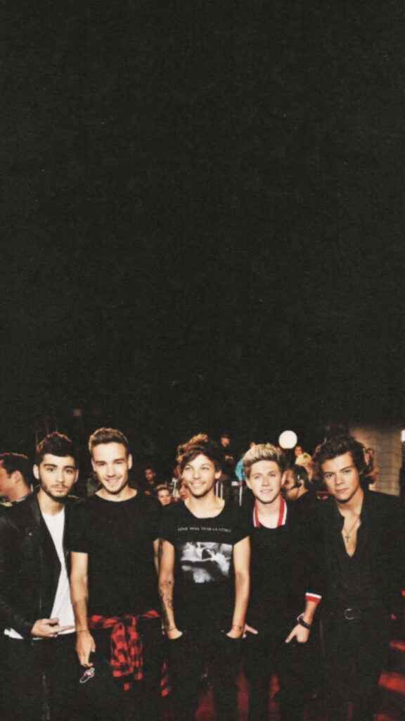Stylishly Chic: 1 Direction's Sleek Attire Pops Against a Majestic Black Backdrop Wallpaper