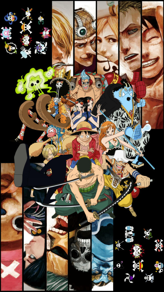 Journey through the Iconic Characters of One Piece: A Visual Tribute to the Beloved Strawhats Pirates and Fierce Villains Wallpaper