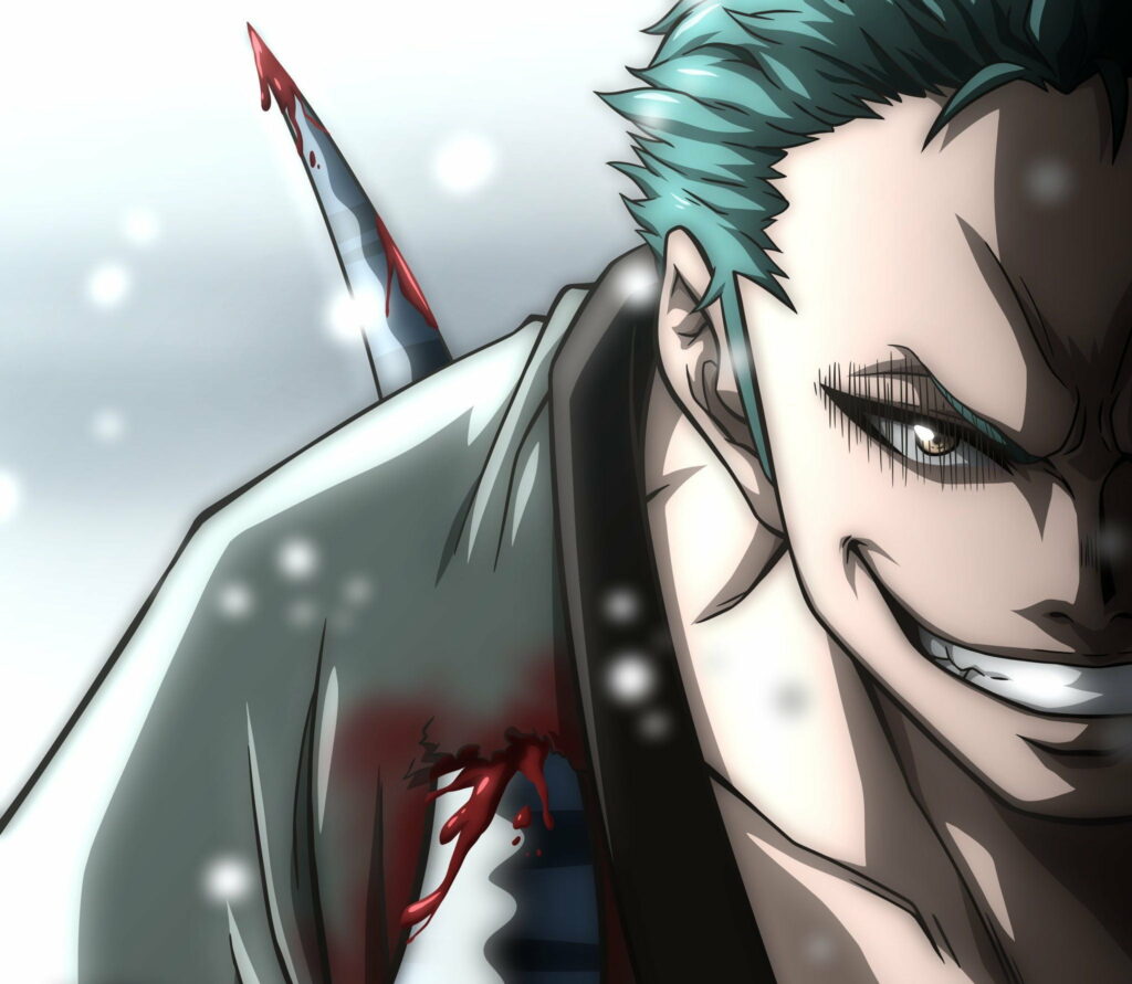 Roronoa Zoro's Infectious Grin: Captivating HD Wallpaper in One Piece Anime Background